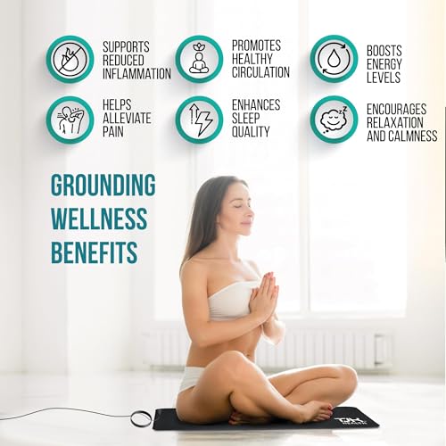 TJK Health Grounding Mat for Feet - Earthing Pad Kit Earth Ground Therapy for Improved Sleep Better Sleeping Reduced Pain - Earth Grounded Mouse Pads Health Wellness Mats for Bed Desk Chair Yoga - Thumbnail 5