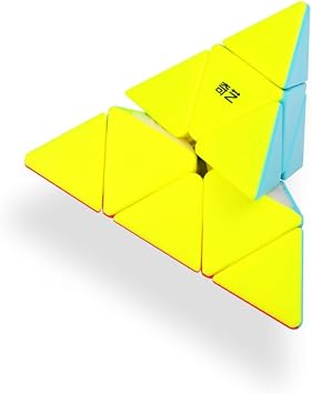 XMDCuber QY Toys 3x3 Pyramid Speed Cube Stickerless, 3x3x3 Pyraminx Triangle Magic Cube