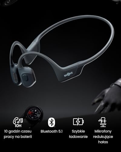 Shokz OpenRun Pro Otwarte Ucho Bezprzewodowe Bluetooth słuchawki Przewodnictwo Kostne Sportowe Słuchawki Black