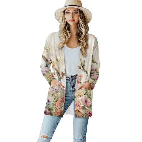 Image of Womens Open Fron Cardigan Sweaters Long Sleeve Tops Daily Coats