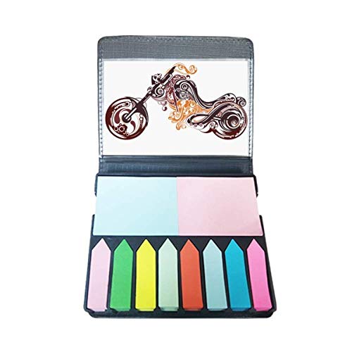 Note Auto-Adhésive Silhouette Moto en Couleur pour Marquage Page et Bureau