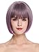 Produktbild WIG ME UP - H1808-10AT366 Perücke Damenperücke Bob kurz glatt Pony Grau Lila Violett Mix