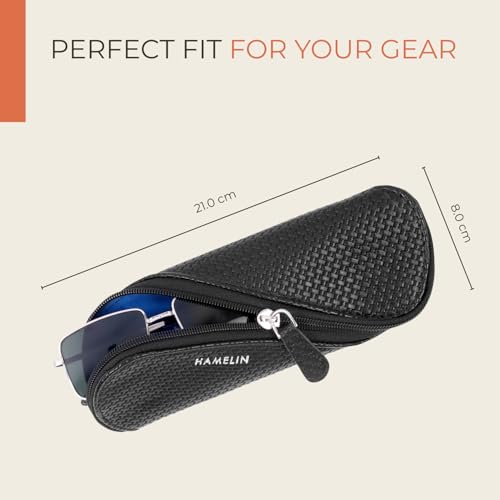 Image of HAMELIN Sunglasses Case With Zipper | Keeps The Sunglasses Safe From Scratches, Dirt | Eye Glass Box & Spectacle Case For Men & Women | Eyewear Carrying Case For Easy Travel & Outings