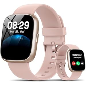 Smartwatch Herren Damen, 1.83" HD Smart Watch mit Bluetooth Anrufen/Alexa, 100+Sportmodi Fitnessuhr mit Herzfrequenz/Schlafmonitor/... IP68 Wasserdicht Fitness Tracker für Android iOS, Pink