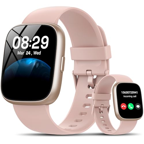 Smart Watch with Alexa Built-in, 1.83' HD Touchscreen Fitness Tracker with Bluetooth Calling, Fitness Watch with Heart Rate/Sleep Monitor/120+ Sports, IP68 Waterproof Smartwatch for Android iOS, Pink