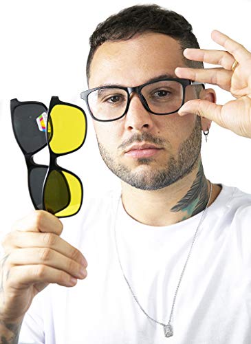 Óculos Troca Lentes Feminino Masculino Quadrado 3 Em 1 Lente