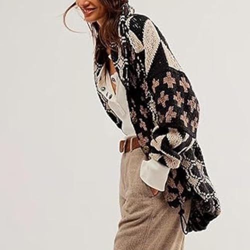 Colorful Cardigan Sweaters for Women Button Down Collar Oversized Sweater Coats Y2k Cardigans Fall Fashion Outfit4