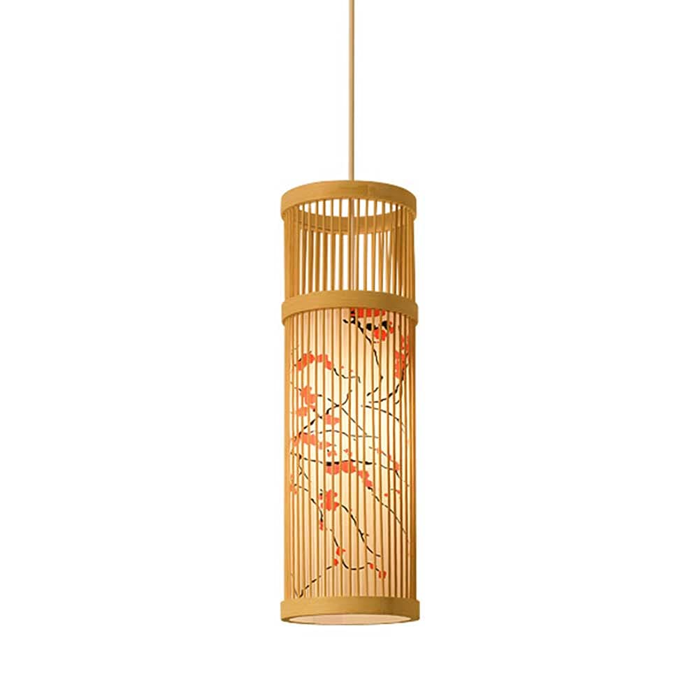 Lampada a Sospensione da soffitto per corridoio, Paralume in Vimini, Stile Asiatico, Nido d'uccello Naturale, Illuminazione Interna, Lampada a Sospensione in bambù e Rattan per Soggiorno, Isola c