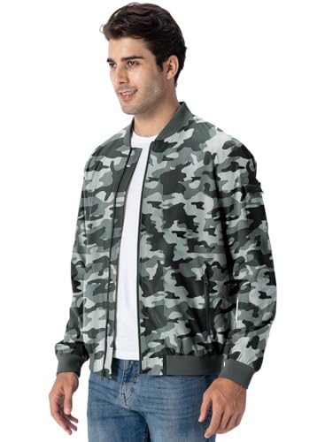 Image of Gopune Men's Windproof Bomber Jacket Lightweight Windbreaker Outdoor Golf Fashion Coat