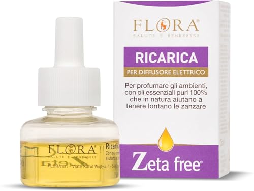 FLORA Ricarica Diffusore Elettrico Zeta-Free Bio | Repellente Naturale Anti-Zanzare - Certificato ICEA (25 ml)