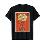 ヴィンテージ 日本のカーネーション 花 レトロ 日本 フローラルアート Tシャツ