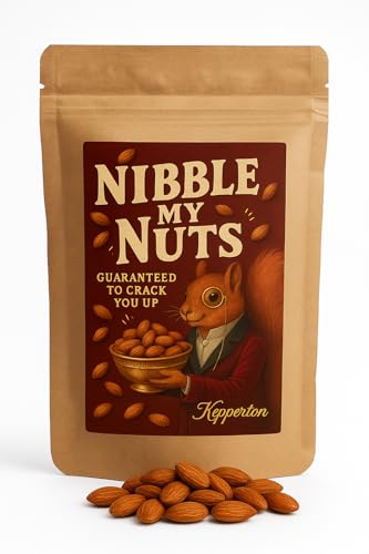 Nibble My Nuts by Kepperton - Roasted Salted Almond Gag Gift, Premium Gourmet Nut Snack, Hilarious White Elephant Office Present, Birthday or Christmas Prank, Made in USA, 7oz Bag