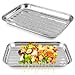 2 Stück BBQ Grillschalen, 34,9 X 24,5 X 2,7cm Grillschale Edelstahl, Grillschale Wiederverwendbar, Rechteckiger Grillschale für Gemüse Fisch oder Fleisch für Gas-, Elektro- und Holzkohlegrill