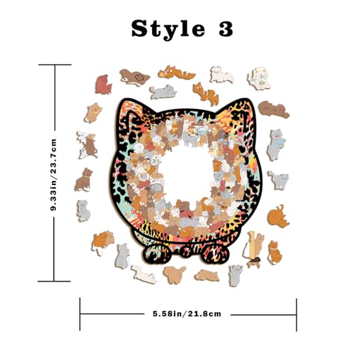 Puzzle en bois en forme de chat et jouets éducatifs d'animaux