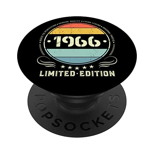 1966 Edición limitada 1966 cumpleaños Popsocket para mujeres y hombres PopSockets PopGrip Intercambiable