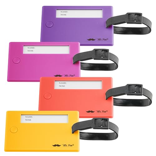 Mr. Pen Luggage Tags 4-Pack Colorful Suitcase Name Tags