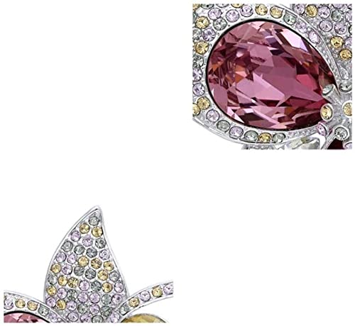 Broche de Flor para Mujer, Elemento de Cristal de aleación, Utilizado para Bodas, Bailes, Caja de Regalo de 5x4,8 cm(Color:Pink)