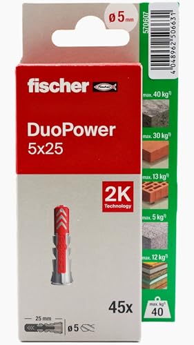 Fischer DuoPower 5x25 Dübel 45er Pack