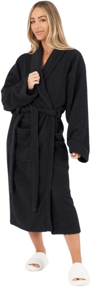 – Unisex Robe Shawl Collar Bathrobe