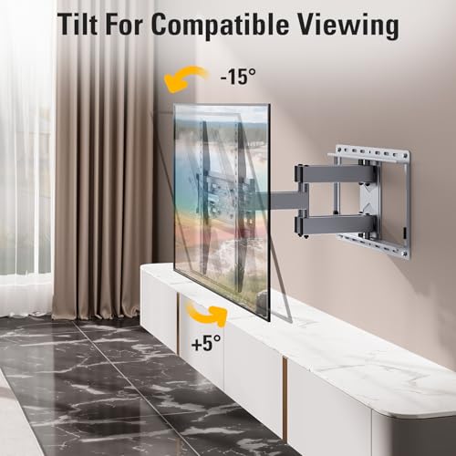 Image of Mounting Dream TV Wall Mount for 32-65 Inch Television,Mount with Swivel and Tilt, Full Motion Bracket with Articulating Dual Arms, Fits 16inch Studs, Max VESA 400X400 mm, 99lbs, MD2581
