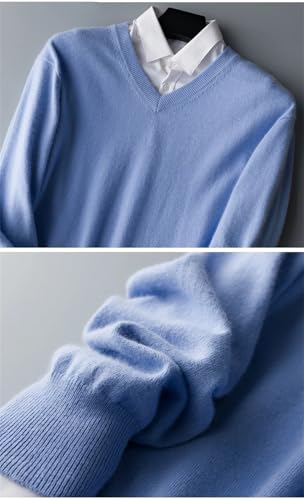 Men Cashmere Cotton Blended Thick Pullover Men Sweater Jersey Jumper Knitted O-Neck Sweaters2