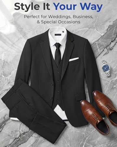 Image of Men's Suits 3 Piece Set Slim Fit Wedding Prom Tuxedo Formal Suit for Men