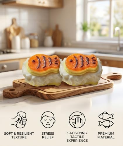 Image of 2Pcs Cheese Squishy, Taba Squishy, Dumpling Squishy-Stretchy Food-Shaped Sensory (Brown)