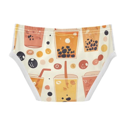 KLL Bubble Tea Pattern Boys Toddler Soft Athletic Underwear Breathable Children Panties2