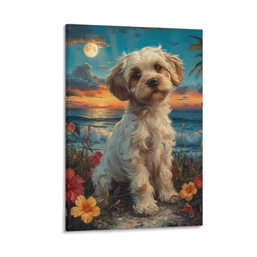Tableau impression sur toile chien premium : décoration murale haute définition 30x45cm
