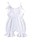 Symunnia Newborn Infant Baby Girl Summer Clothes Sleeveless Jumpsuit Adjustable Strap Romper Solid O
