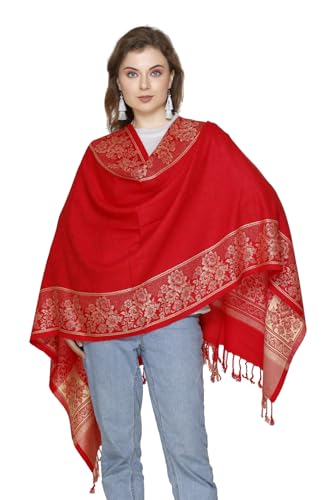 Image of KRITI Paisley Design Woollen Beige Color Shawl For Women