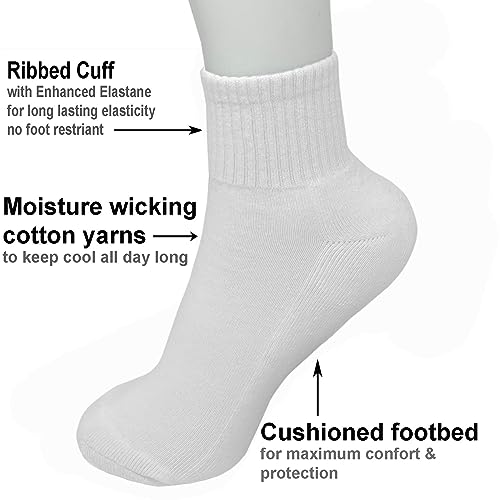 Glory Max 6 Pairs Women Ankle Socks Cotton Solid Color with Cushion for Athletic Running2