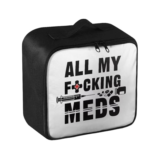 Image of Gomyblomy Custom First Aid Kit for Home Cars All May Fucking Meds Print Customized First Aid Kit Bag Empty Medical Supplies Pouch Personalized Medicine Bag Add Your Image Color
