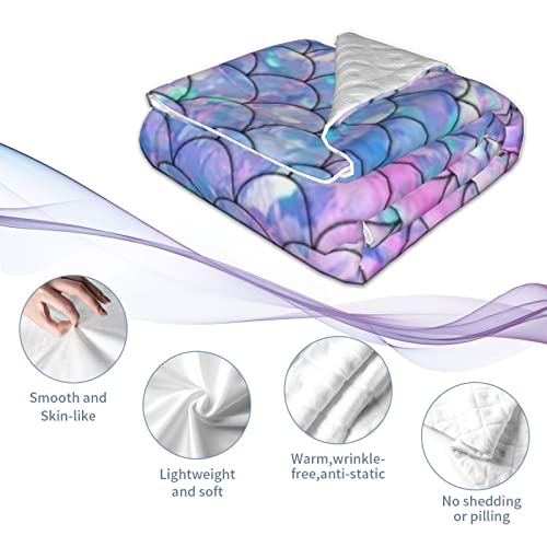 Mermaid Scales Baby Blanket For Girls Soft Plush Throw Blanket For Baby Girl, Toddler Newborn Nursery Bed Blanket Stroller Crib Shower Gift 30X40 Inches #TOP6