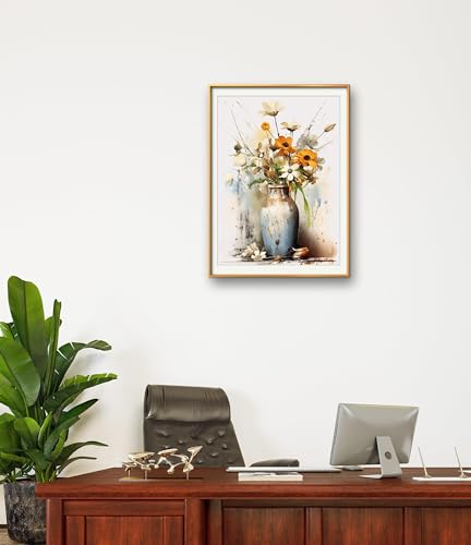 Image of Leczany Cross Stitch Stamped Kit for Beginner - Vase | DIY Embroidery Starter Patterns Craft Kit Needlepoint for Adults | 11CT, 3 Strands | 13x17.7 inches