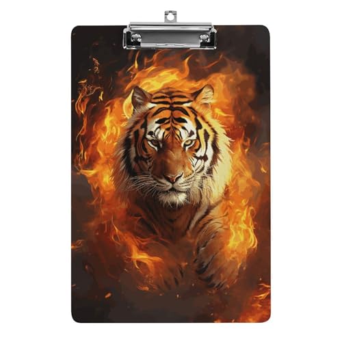 Porte-bloc acrylique A4 tigre enflammé parfait pour animer vos cours et réunions