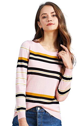 zhili Sweet Girl Light Pink Knit Thin Sweater Spring Autumn Tops
