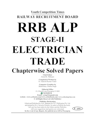 Image of Youth Competition Times RRB ALP Electrician Trade Stage II Chapterwise Solved Papers, 63 Solved Papers, 2574+ Objective Questions