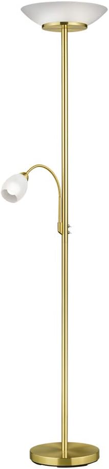 Reality Leuchten Beleuchtung meineWunschleuchte Plafondstraler messing 180 cm met flexibele leeslamp en glazen parasols, wit