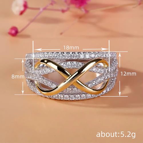 Fashion Infinite Rings for Women Full Bling Iced Out Cubic Zirconia Party Jewelry2