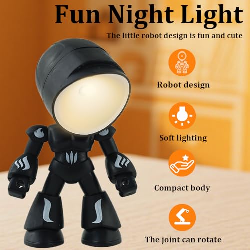 Lámpara de mesa nocturna con diseño robot y base magnética miniatura 2