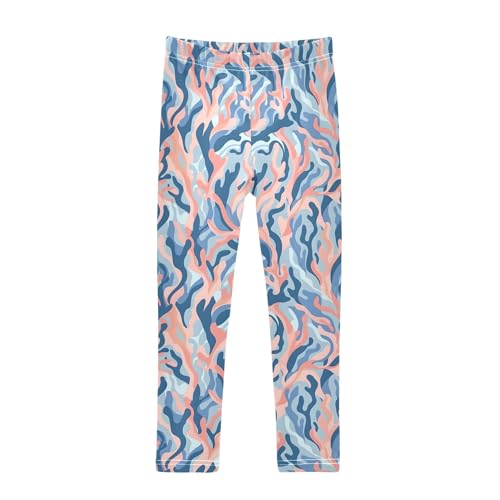 Colored Coral Girls Leggings Athletic Pants Tights Stretch Bottom