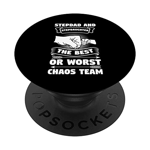 stepdad and stepdaughter or wrost chaos team stepfather PopSockets Swappable PopGrip, Black