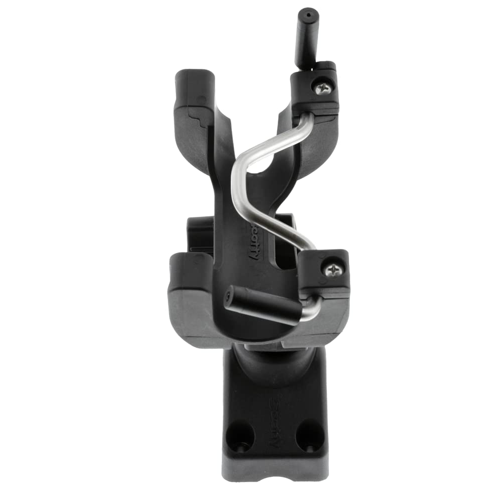 Scotty 290 R-5 Universal Rutenhalter mit 0241 Seiten-/Deckhalterung - Schwarz | Für Spincaster, Spinning, Köderrollen, Wasserwaage, Wind- und Fliegenruten, Angelzubehör