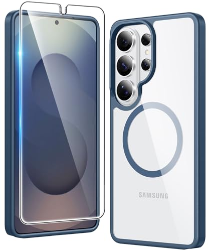 Samsung Galaxy S26-Ultra�pFNTCASE �P�[�X:�X�N���[���v���e�N�^�[�t���N���A���C�X�}�z�P�[�X �X���� �y�� �ϏՌ� ���ϖh�~ ��� �ی� �����Z���J�o�[(�u���[���C)