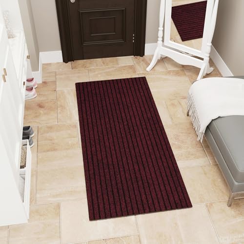 Ottomanson Front Door Mat – Non Slip Scraper Mud Mat for High Traffic Entryways, RV &...