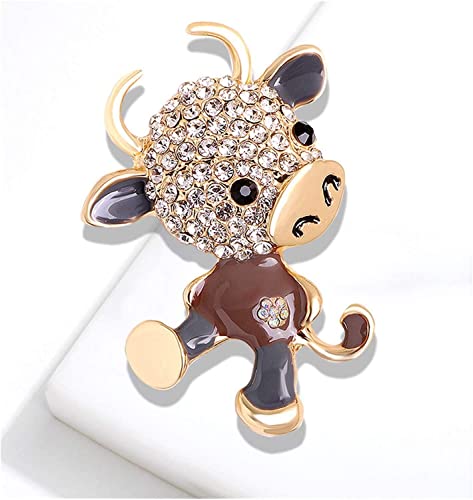 Broche de vaca de leche con cierre seguro de esmalte para chaquetas y bolsos