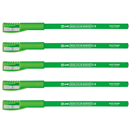 クツワ(Kutsuwa) 鉛筆の蛍光マーカー RF017GR-5P グリーン 5本入