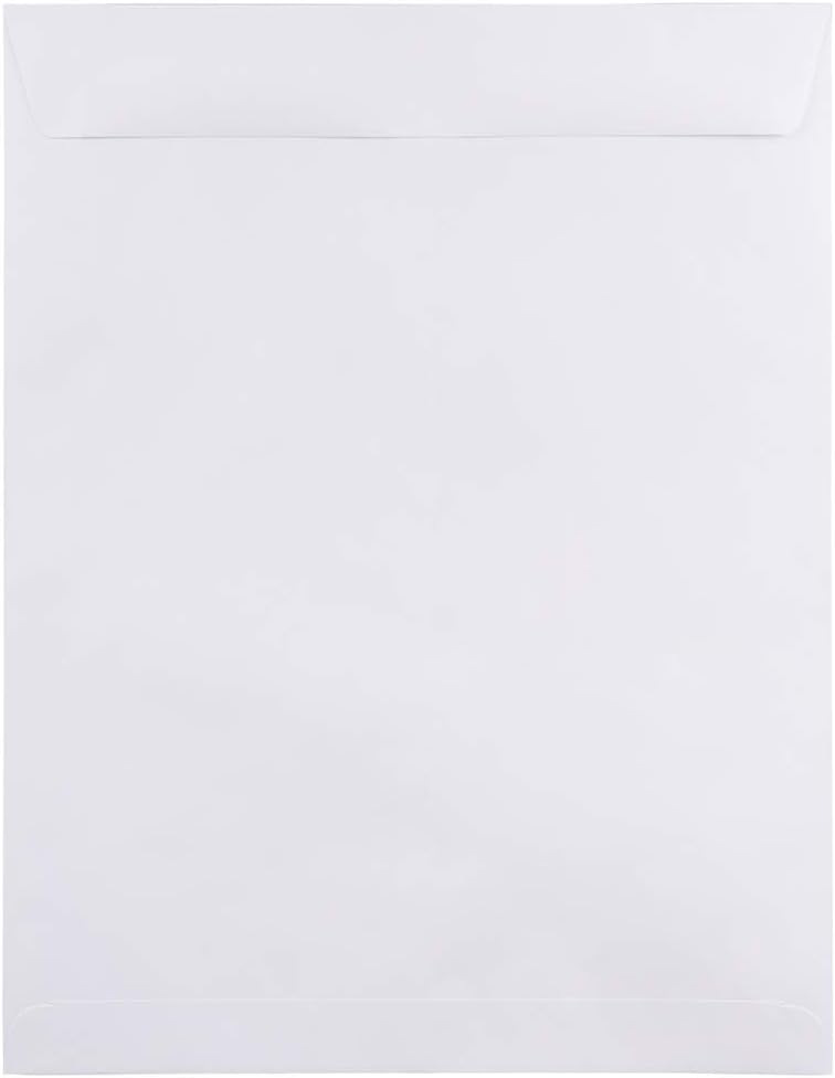 JAM PAPER 10 x 15 Open End Envelopes with Peel and Seal Closure - White - Bulk 500/Box