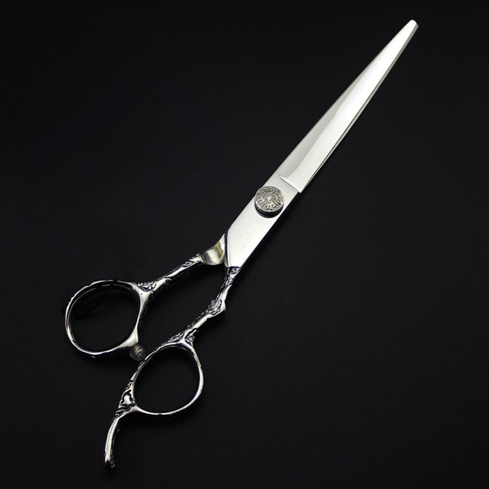 Forbici per tagliare i capelli, forbici professionali da 6 pollici in acciaio 440C a rosetta per taglio di texture, forbici per capelli, taglio di capelli, barbiere, forbici per taglio di capelli, f